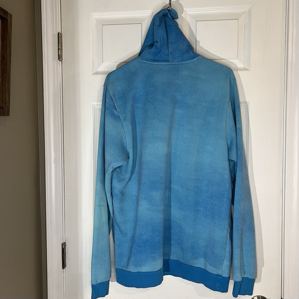 Adidas Sweatshirt Mens Large Blue‎ Fade Fleece Activewear Athleisure Hoodie - Picture 2 of 6